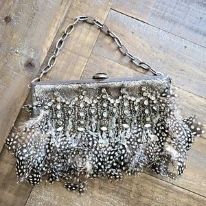 Vintage Badgley Mischka Feather Clutch